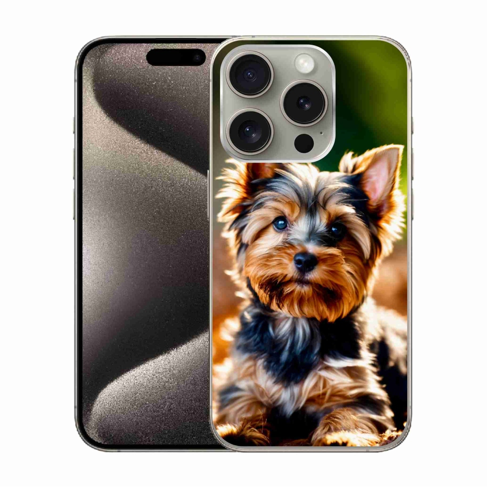 Gelový kryt mmCase na iPhone 15 Pro - jorkšír 10