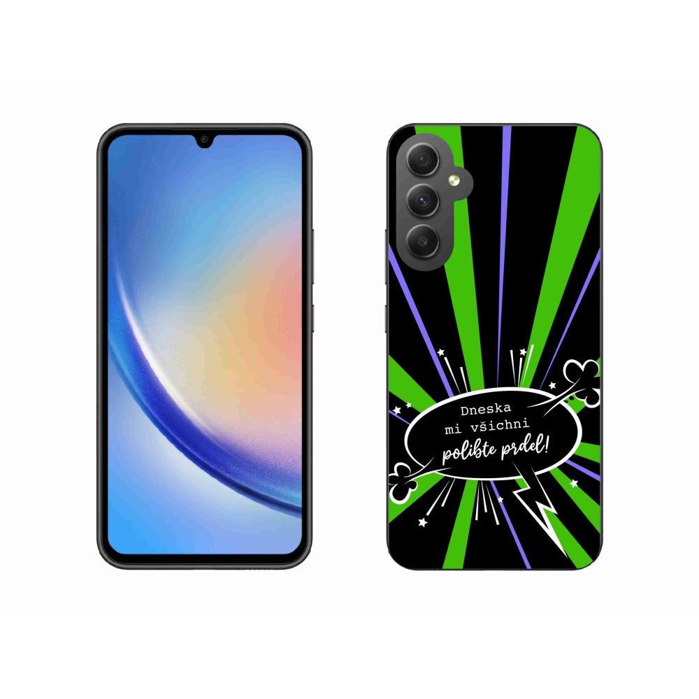 Gelový kryt mmCase na Samsung Galaxy A34 5G - vtipný text 15 černé pozadí