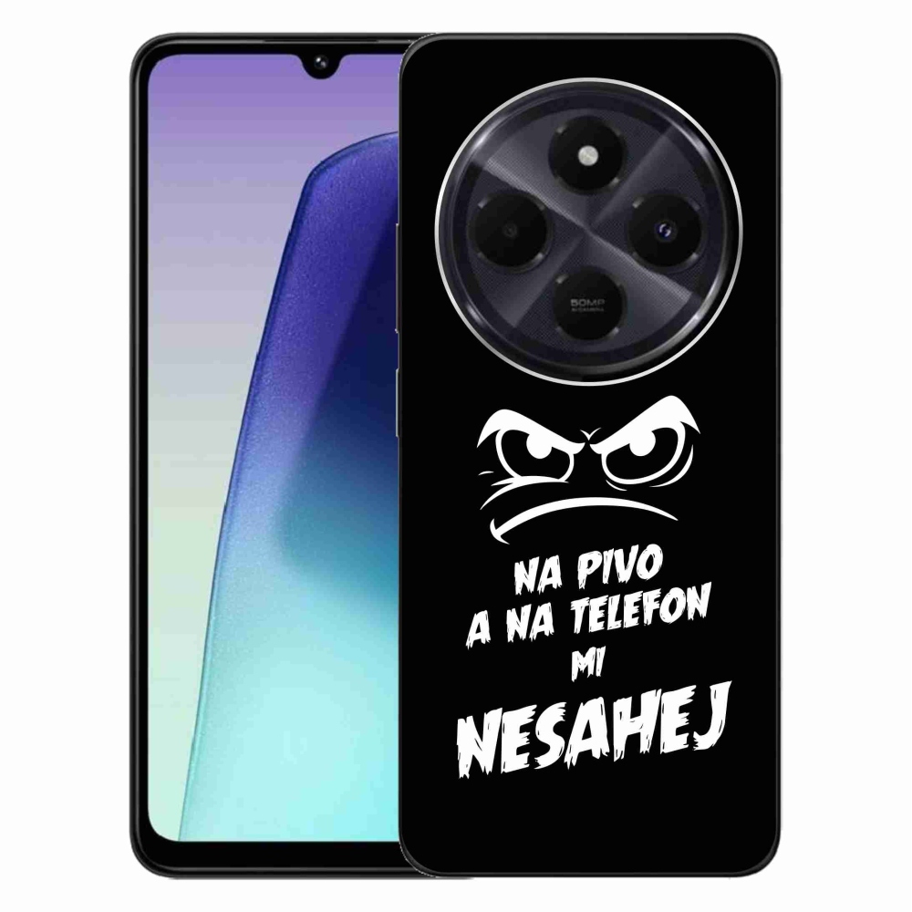 Gelový kryt mmCase na Xiaomi Redmi 14C/Poco C75 - pivní motiv 2 černé pozadí
