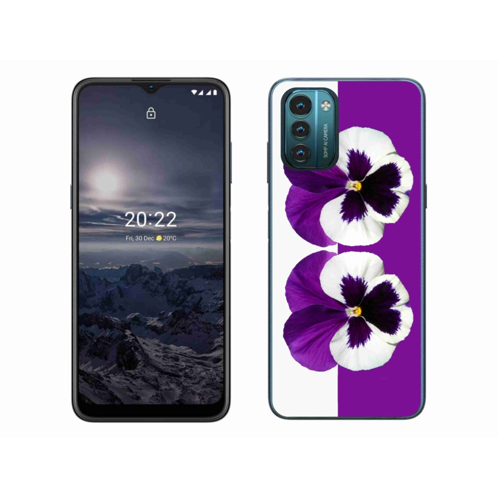 Gelový kryt mmCase na Nokia G11/G21 - fialovobílý květ