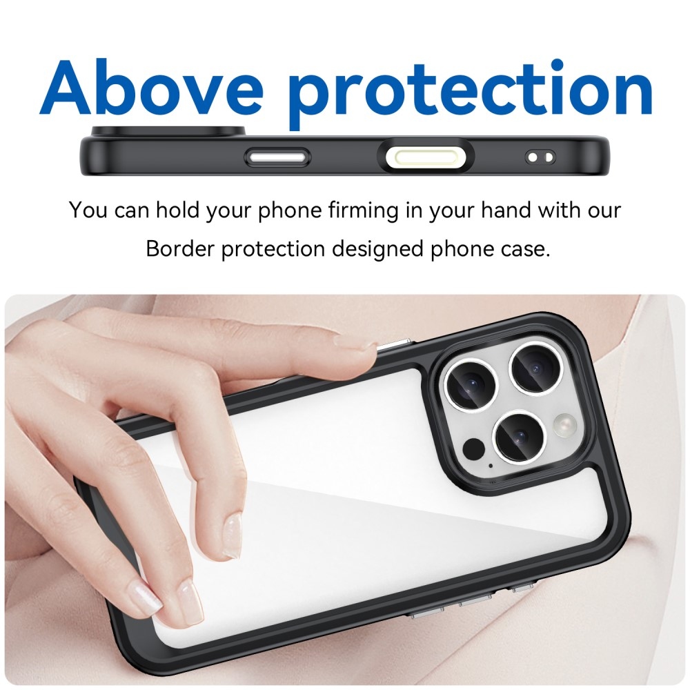 Gelový obal s pevnými zády na iPhone 16 Pro - černý