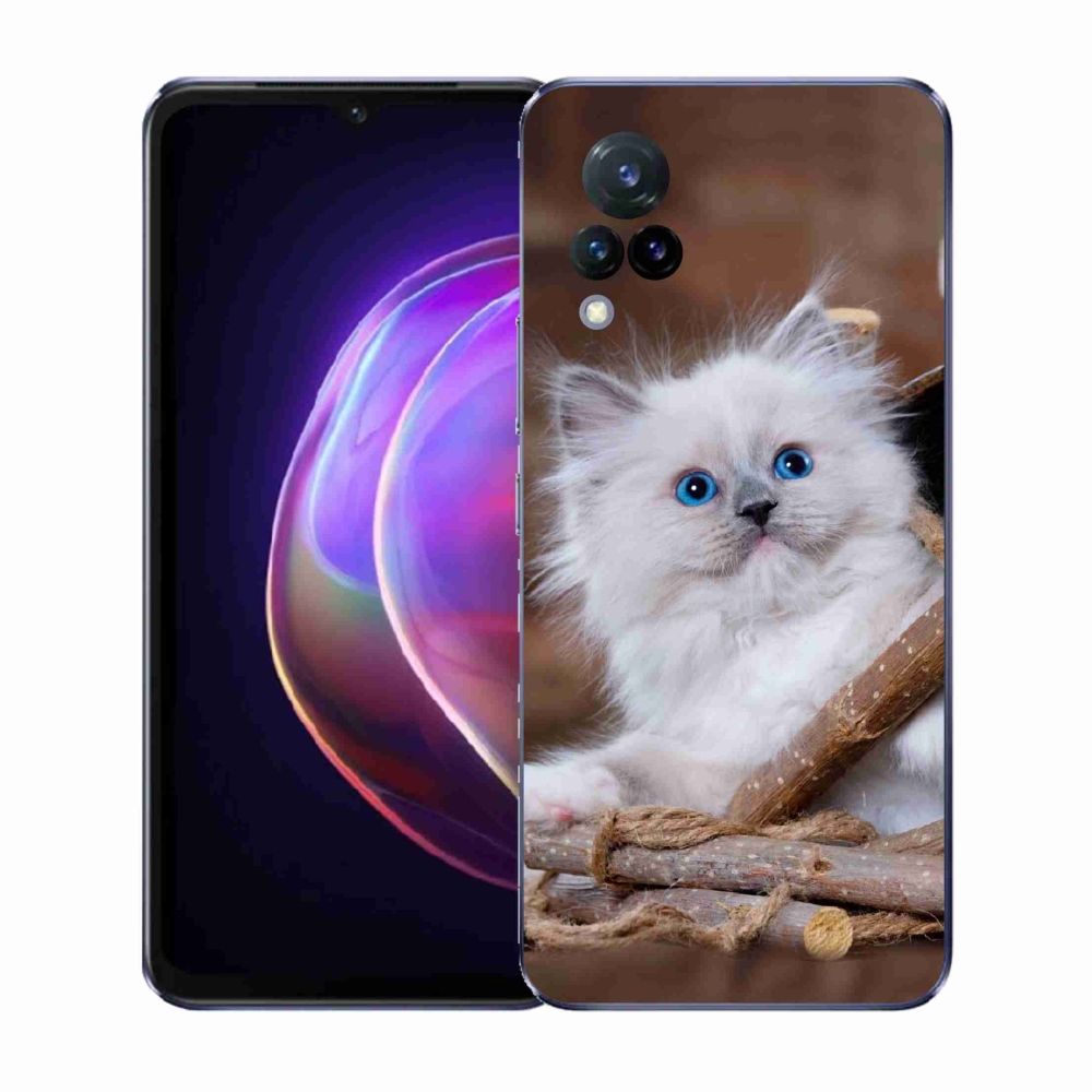 Gelový kryt mmCase na Vivo V21 4G/5G - bílé kotě
