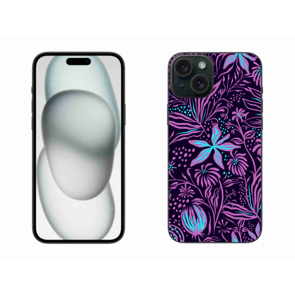Gelový kryt mmCase na iPhone 15 Plus - květiny 2