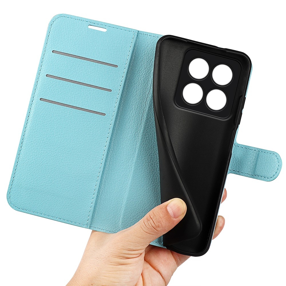 Litchi knížkové pouzdro na Xiaomi 14 Pro - modré