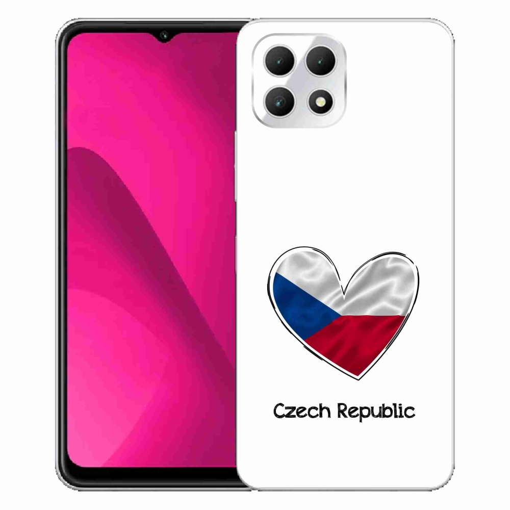 Gelový kryt mmCase na T-Mobile T Phone 2 - vlajka srdce bílé pozadí