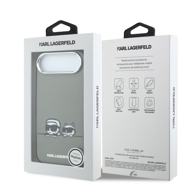 Karl Lagerfeld IML K&CH Heads Logo MagSafe Zadní Kryt pro iPhone Air Black