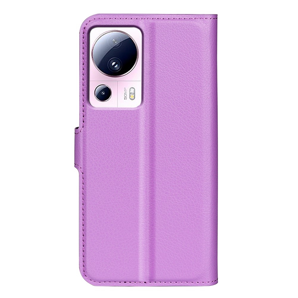 Litchi knížkové pouzdro na Xiaomi 13 Lite - fialové