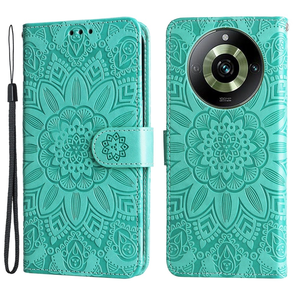 Sunflower knížkové pouzdro na Realme 11 Pro 5G/11 Pro+ 5G - modrozelené