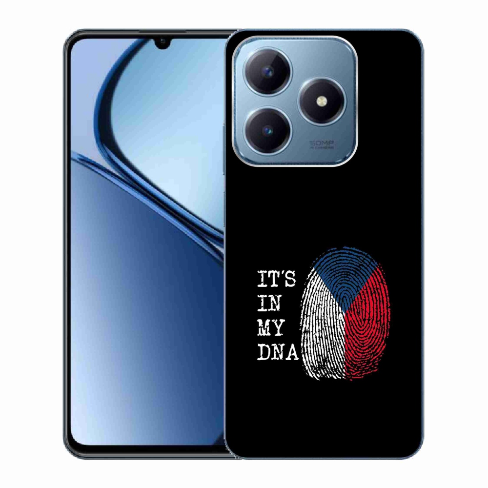 Gelový kryt mmCase na Realme C63 - vlajka otisk prstu černé pozadí