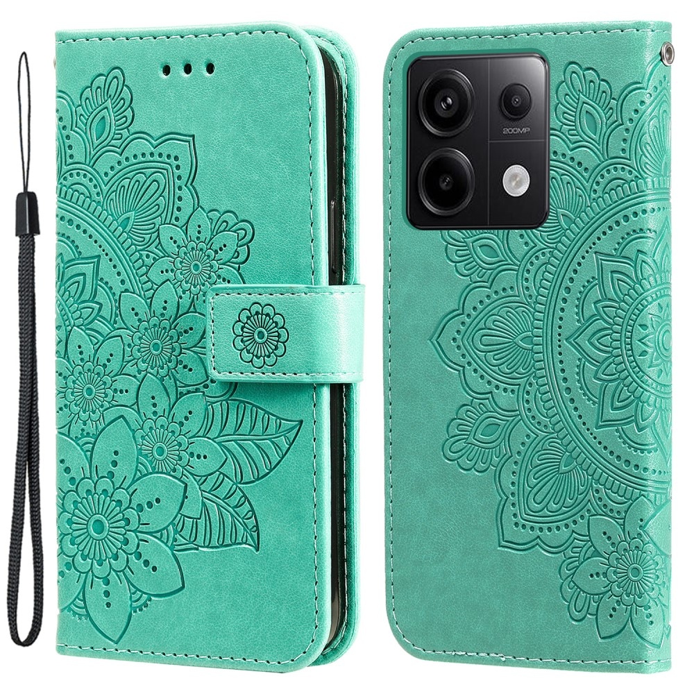 Mandala knížkové pouzdro na Xiaomi Redmi Note 13 Pro 5G/Poco X6 5G - modrozelené