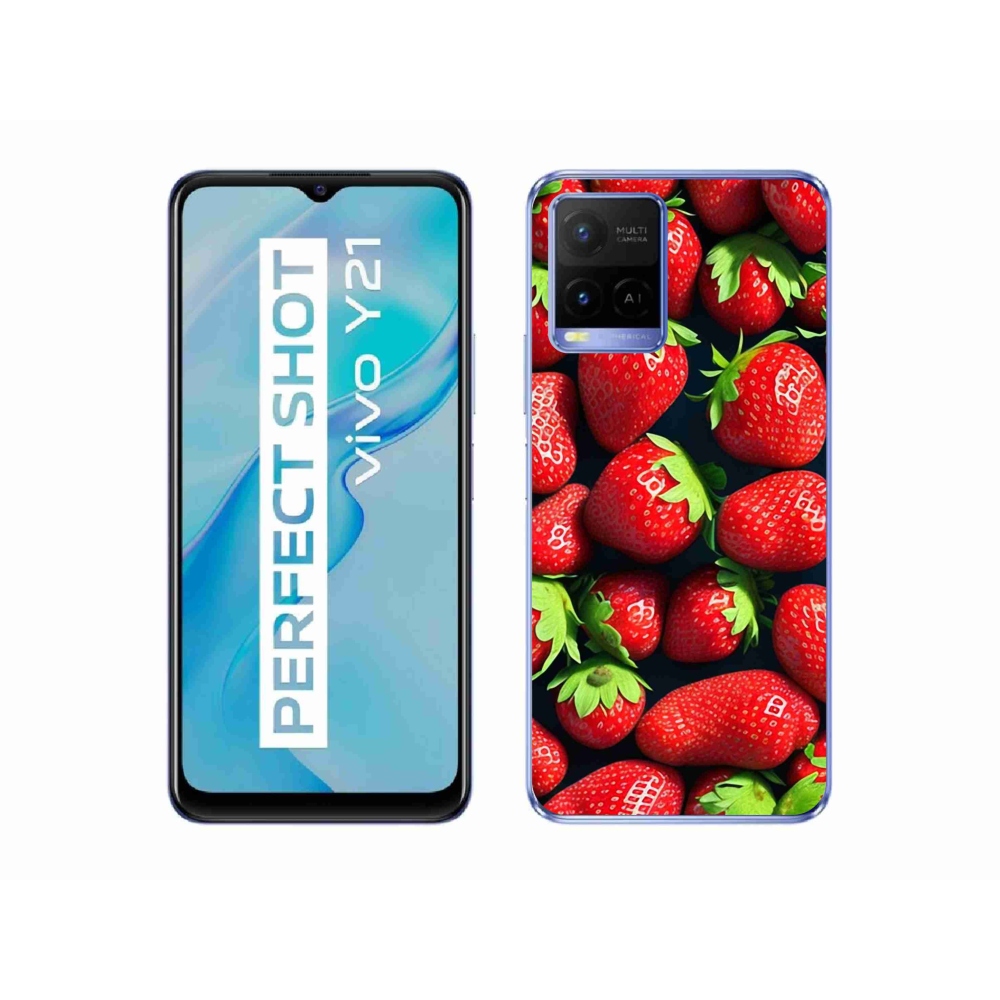 Gelový kryt mmCase na Vivo Y21/Y21s/Y33s - jahody