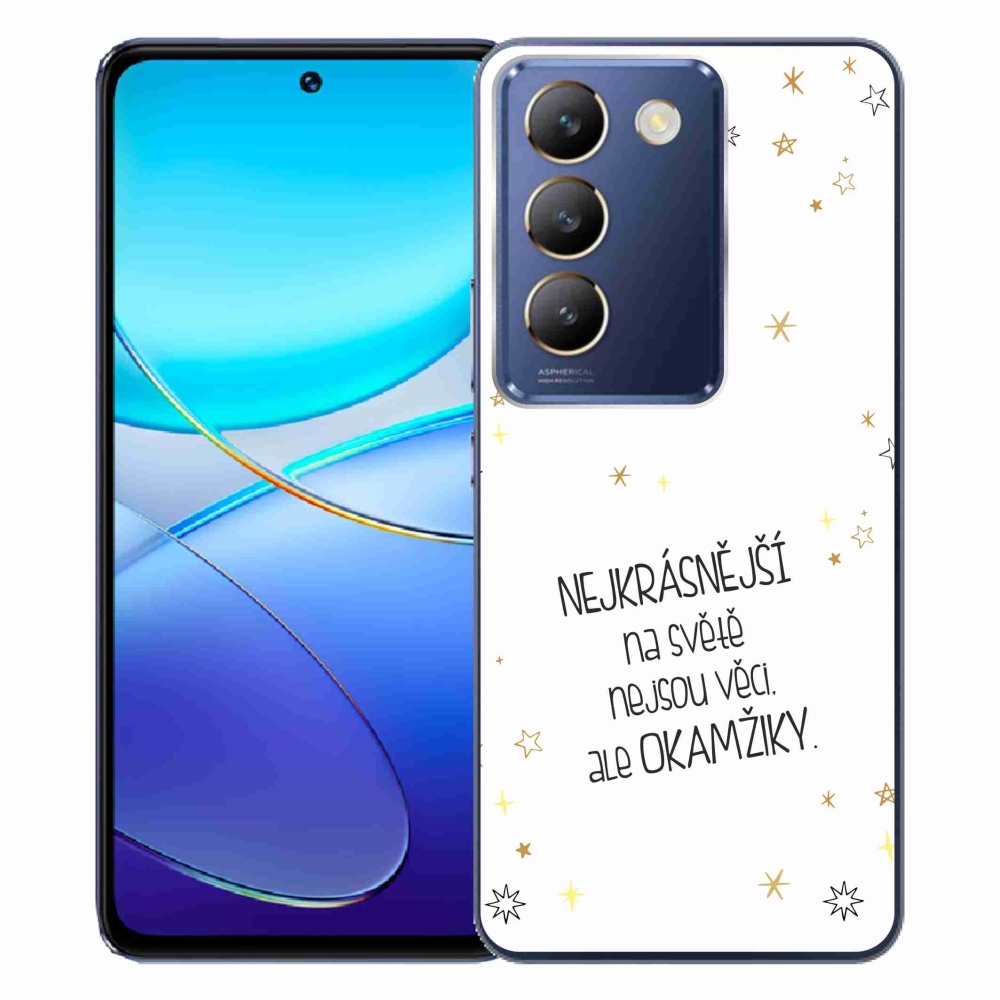 Gelový kryt mmCase na Vivo V40 SE 4G/5G - citát 4 bílé pozadí