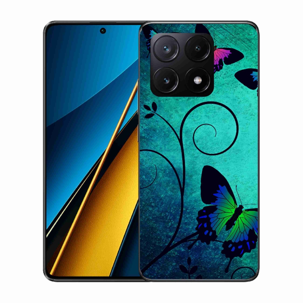 Gelový kryt mmCase na Xiaomi Poco X6 Pro 5G - barevní motýli