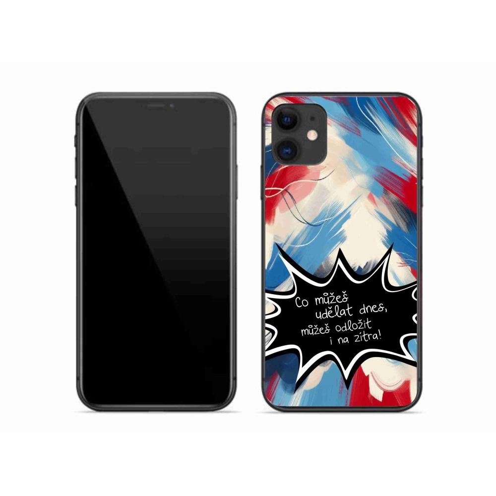 Gelový kryt mmCase na iPhone 11 - vtipný text 9 černé pozadí