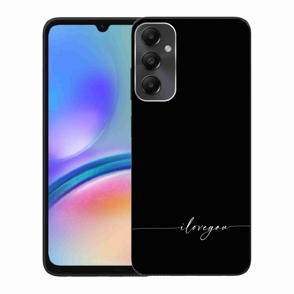 Gelový kryt mmCase na Samsung Galaxy A05s - I love you černé pozadí