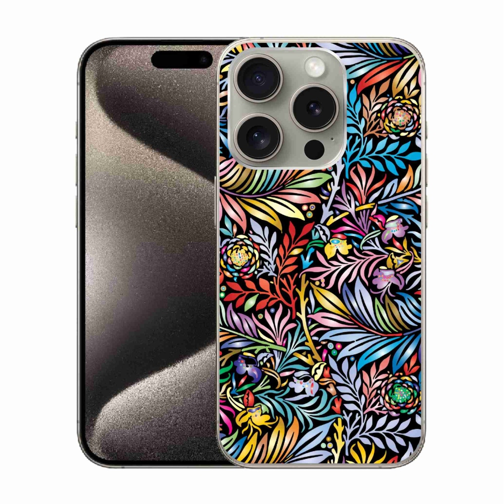 Gelový kryt mmCase na iPhone 15 Pro - květiny 5