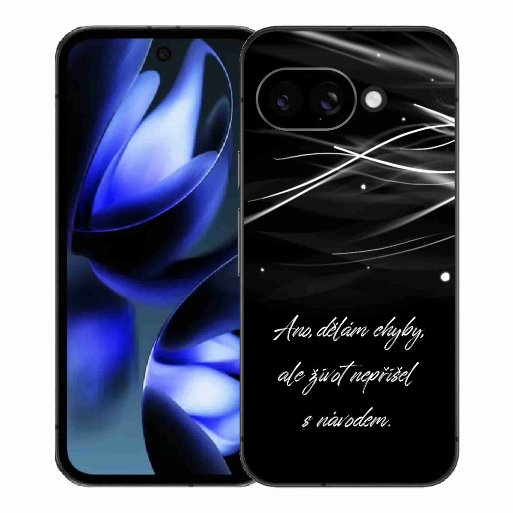 Gelový kryt mmCase na Google Pixel 9a - citát černé pozadí
