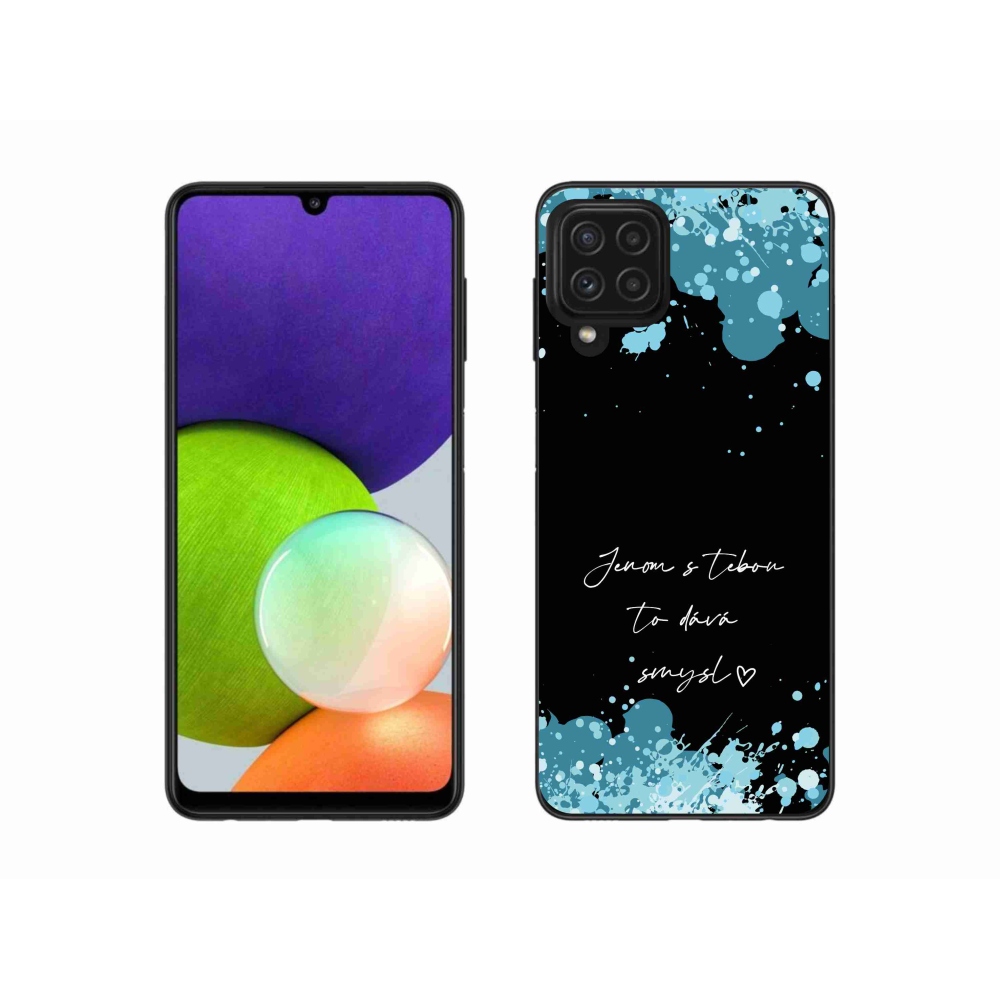Gelový kryt mmCase na Samsung Galaxy A22 4G - zamilovaný text černé pozadí