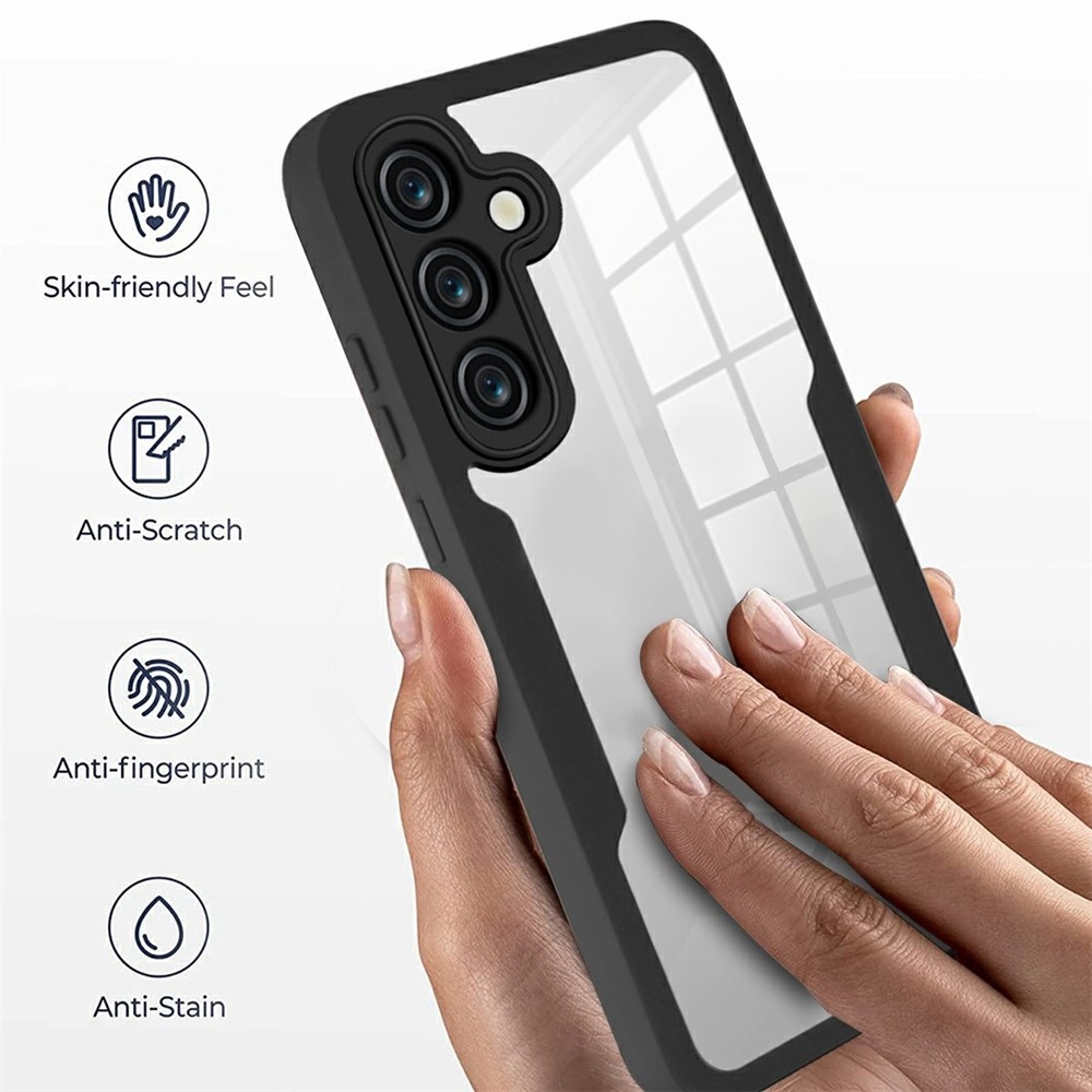 Acryl gelový obal s rámečkem pro ochranou displeje na Samsung Galaxy S25 FE - černý