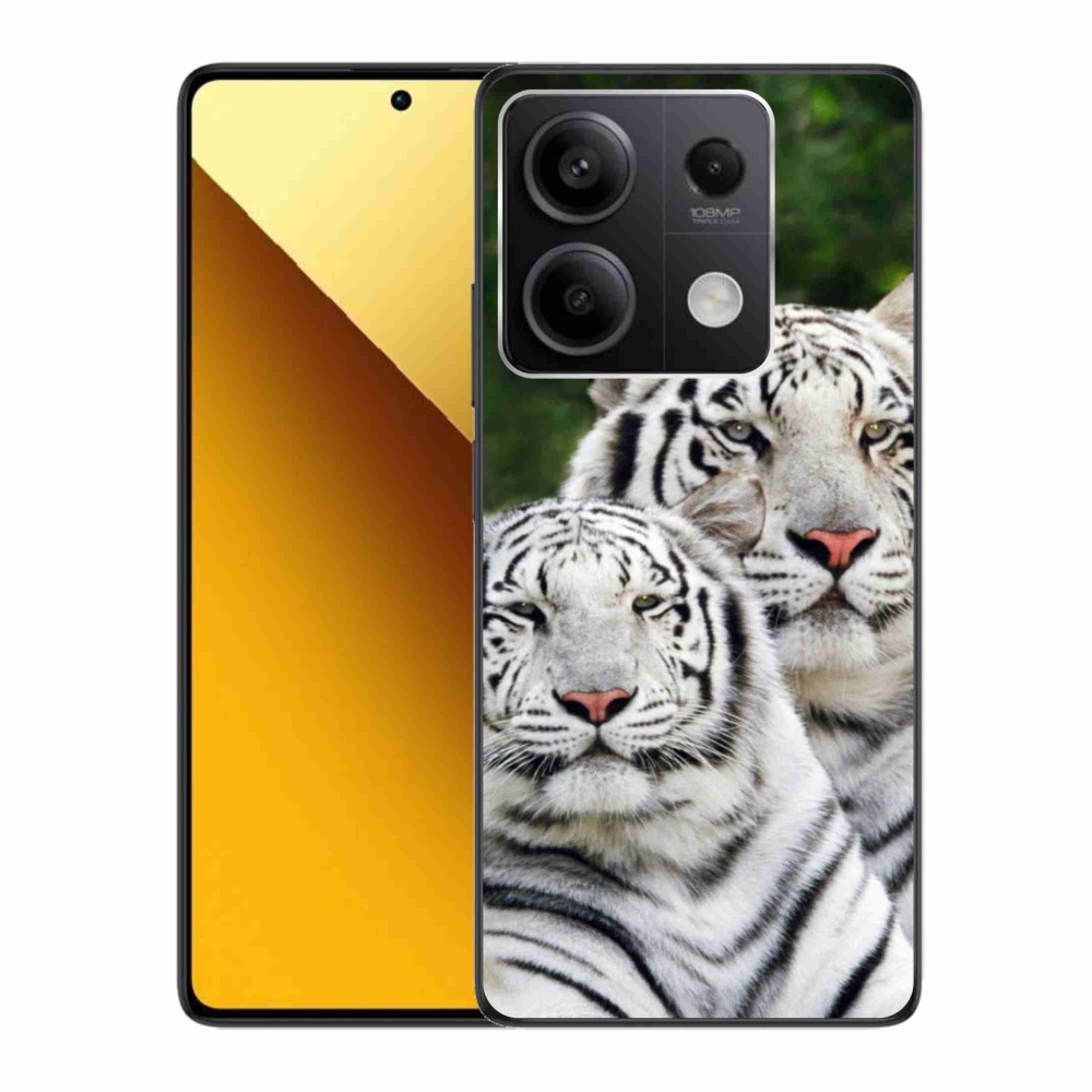 Gelový obal mmCase na Xiaomi Redmi Note 13 5G - bílí tygři