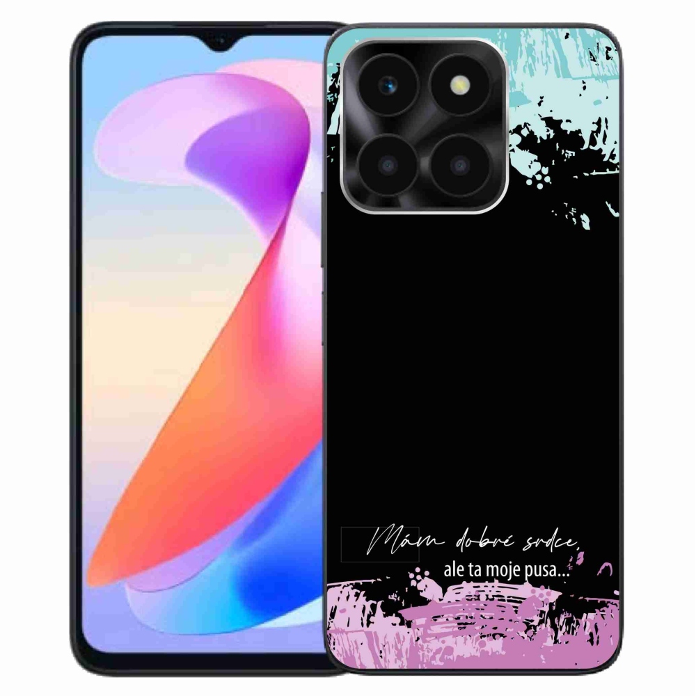 Gelový kryt mmCase na Honor X6a - vtipný text 3 černé pozadí