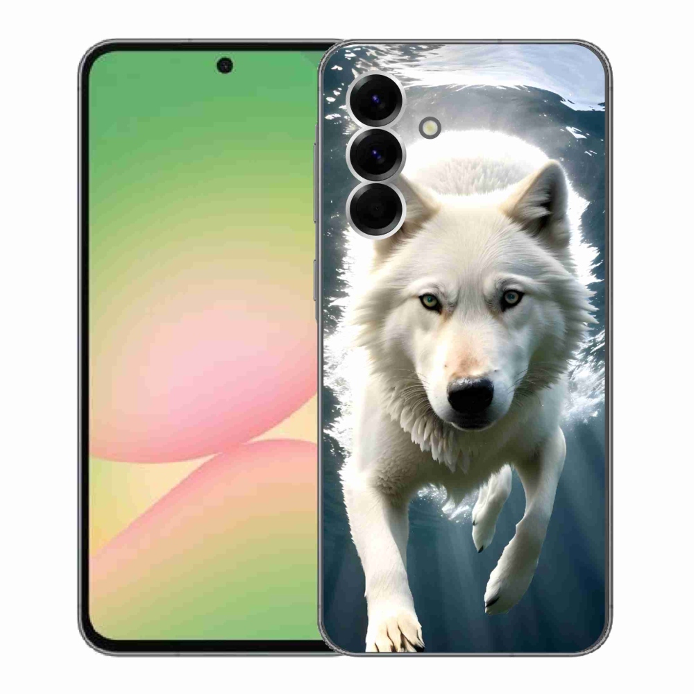 Gelový kryt mmCase na Samsung Galaxy A56 5G - bílý vlk