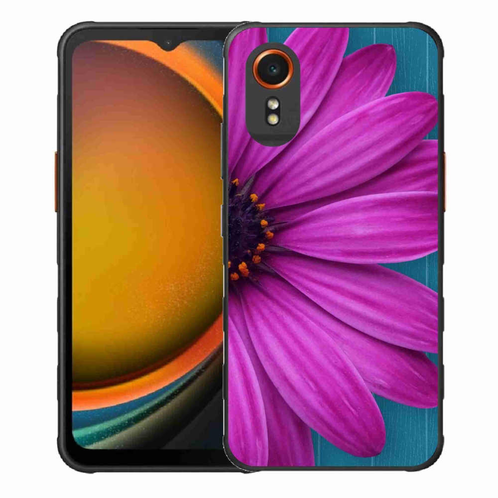 Gelový obal mmCase na Samsung Galaxy Xcover 7 - fialová kopretina