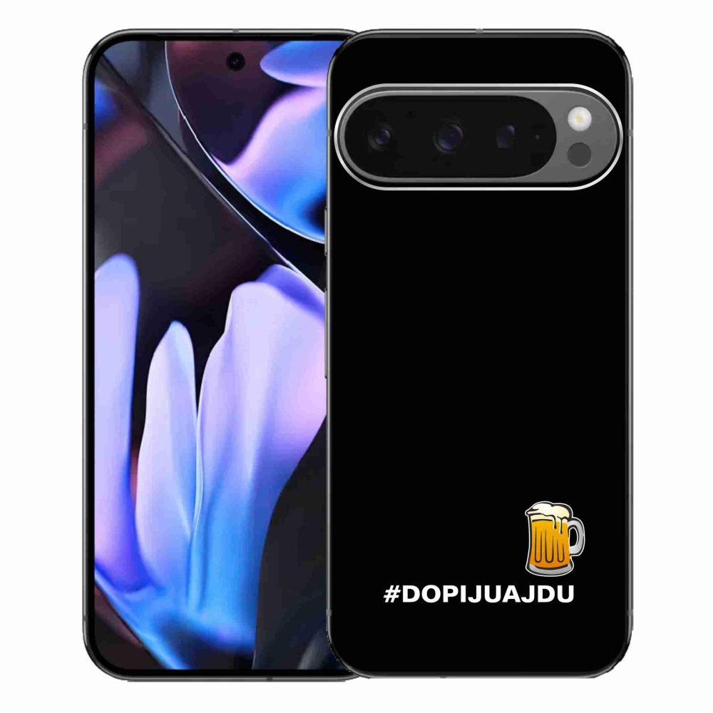 Gelový kryt mmCase na Google Pixel 9 Pro XL - pivní motiv 1 černé pozadí