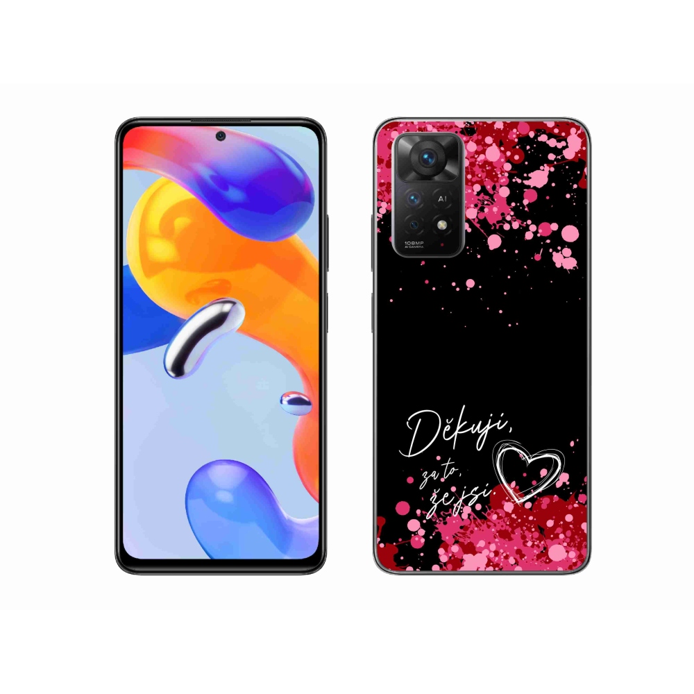 Gelový kryt mmCase na Xiaomi Redmi Note 11 Pro 4G/5G - zamilovaný text 2 černé pozadí