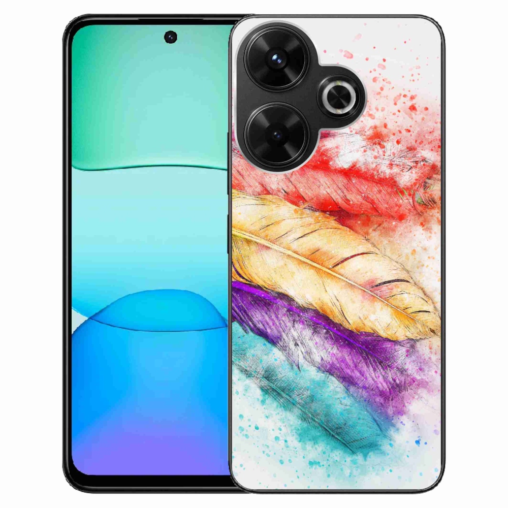 Gelový kryt mmCase na Xiaomi Redmi 13 4G/Poco M6 4G - barevné peří
