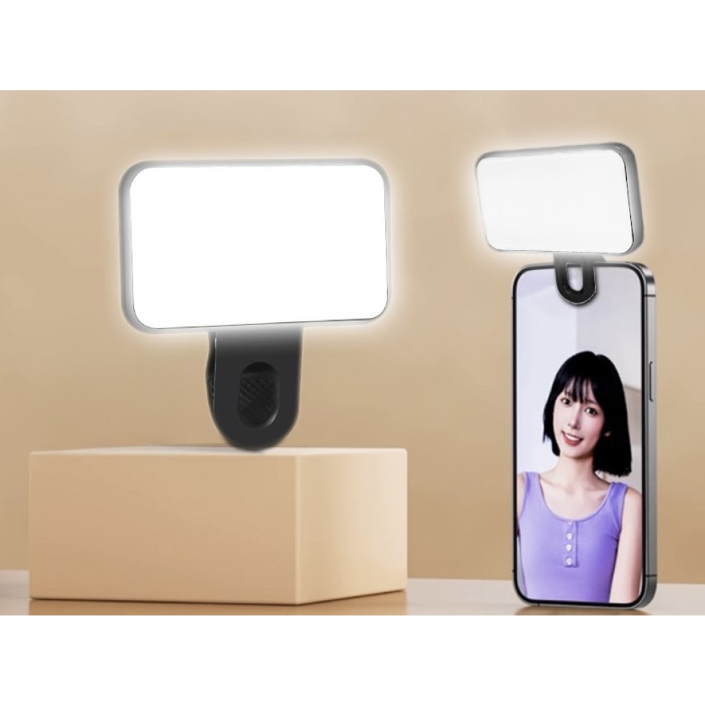 Mini LED světlo na mobil s klipem 24 LED - černé