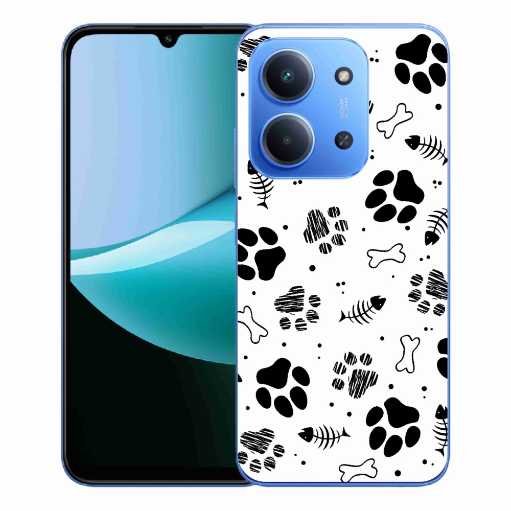 Gelový kryt mmCase na Xiaomi Redmi 15C 4G/5G (173mm) - psí tlapky 1