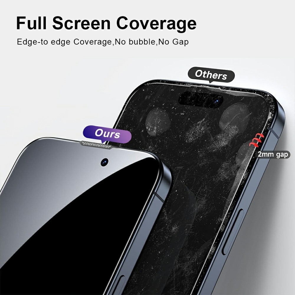 YONG celoplošné tvrzené sklo na mobil iPhone 18 Pro Max/17 Pro Max s aplikačním rámečkem