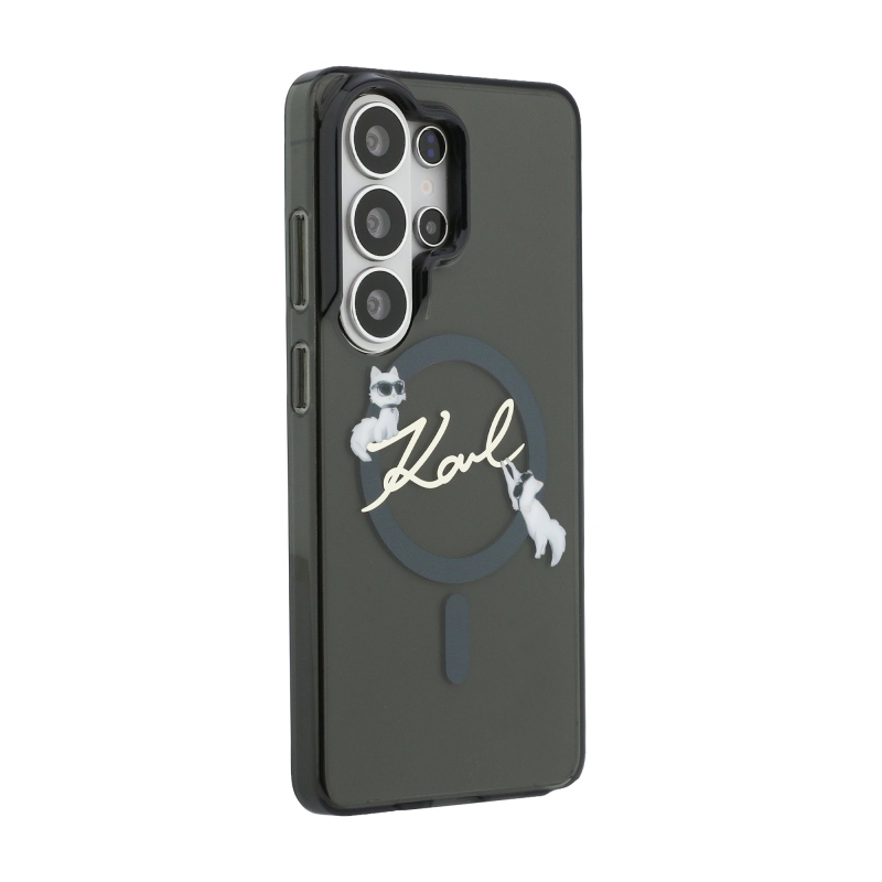 Karl Lagerfeld IML Choupette Karl Script Logo Magnetic Zadní Kryt pro Samsung Galaxy S26 Ultra Black