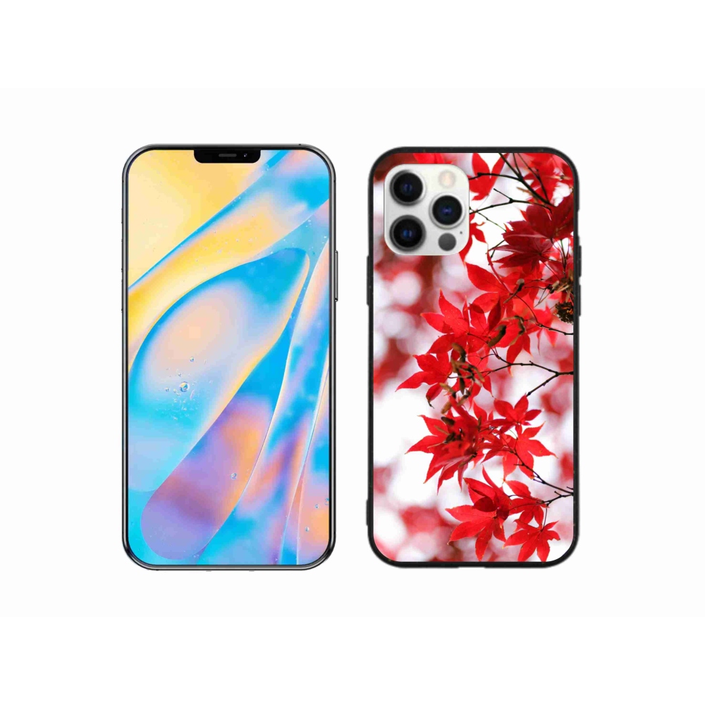 Gelový kryt mmCase na iPhone 12 Pro - červené listy