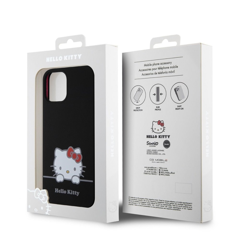 Hello Kitty Liquid Silicone Daydreaming Logo Zadní Kryt pro iPhone 12/12 Pro Black