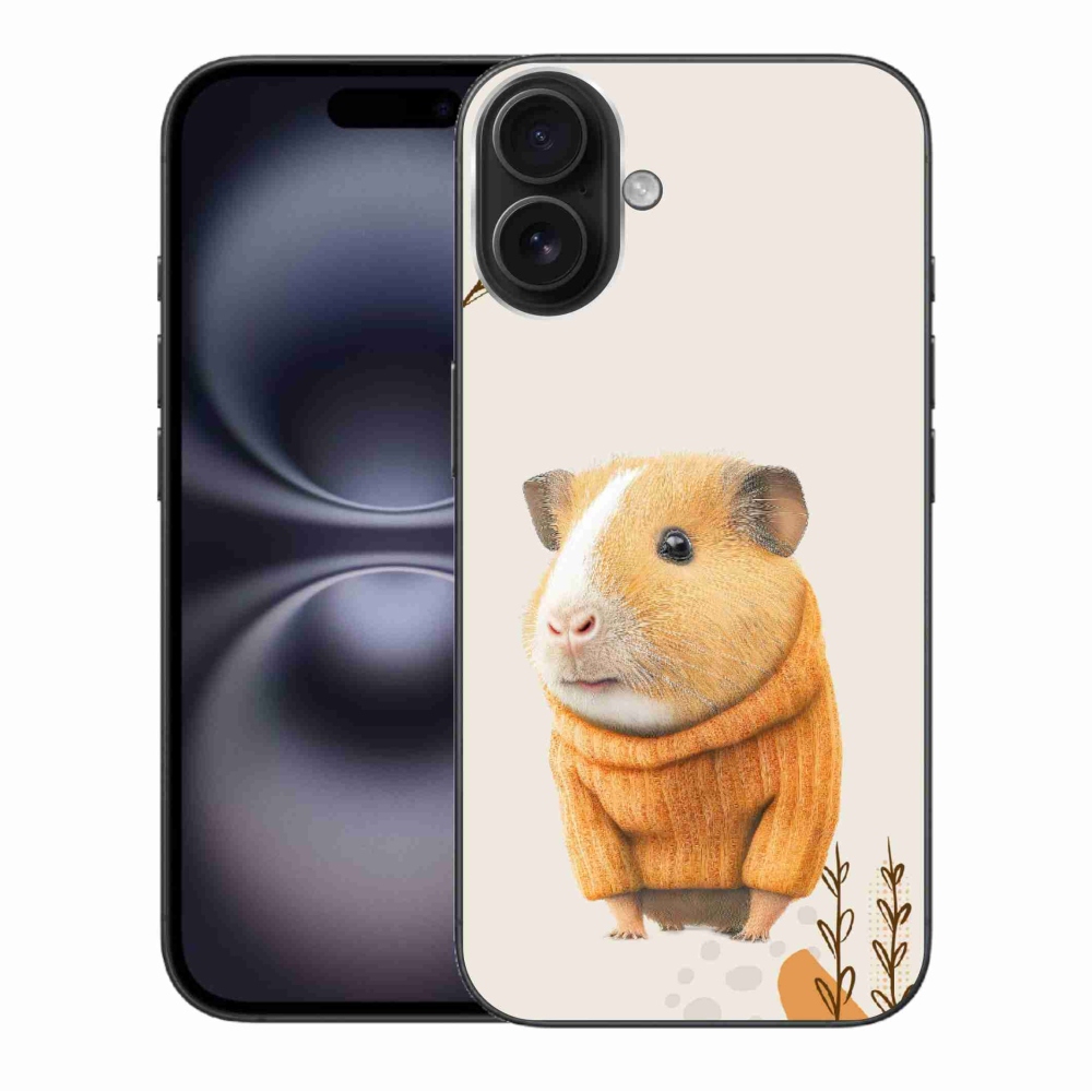 Gelový kryt mmCase na iPhone 16 Plus - morče ve svetru