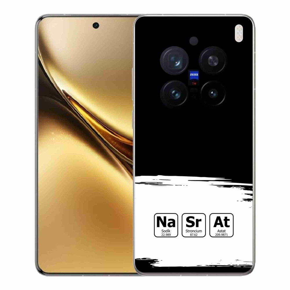 Gelový kryt mmCase na Vivo X200 Pro 5G - chemické prvky bíločerné pozadí