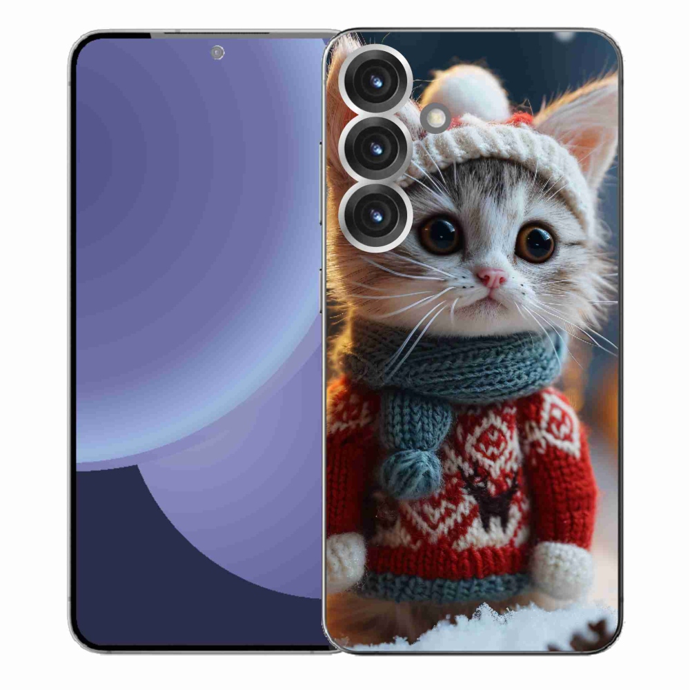 Gelový kryt mmCase na Samsung Galaxy S25+ - kotě ve svetru