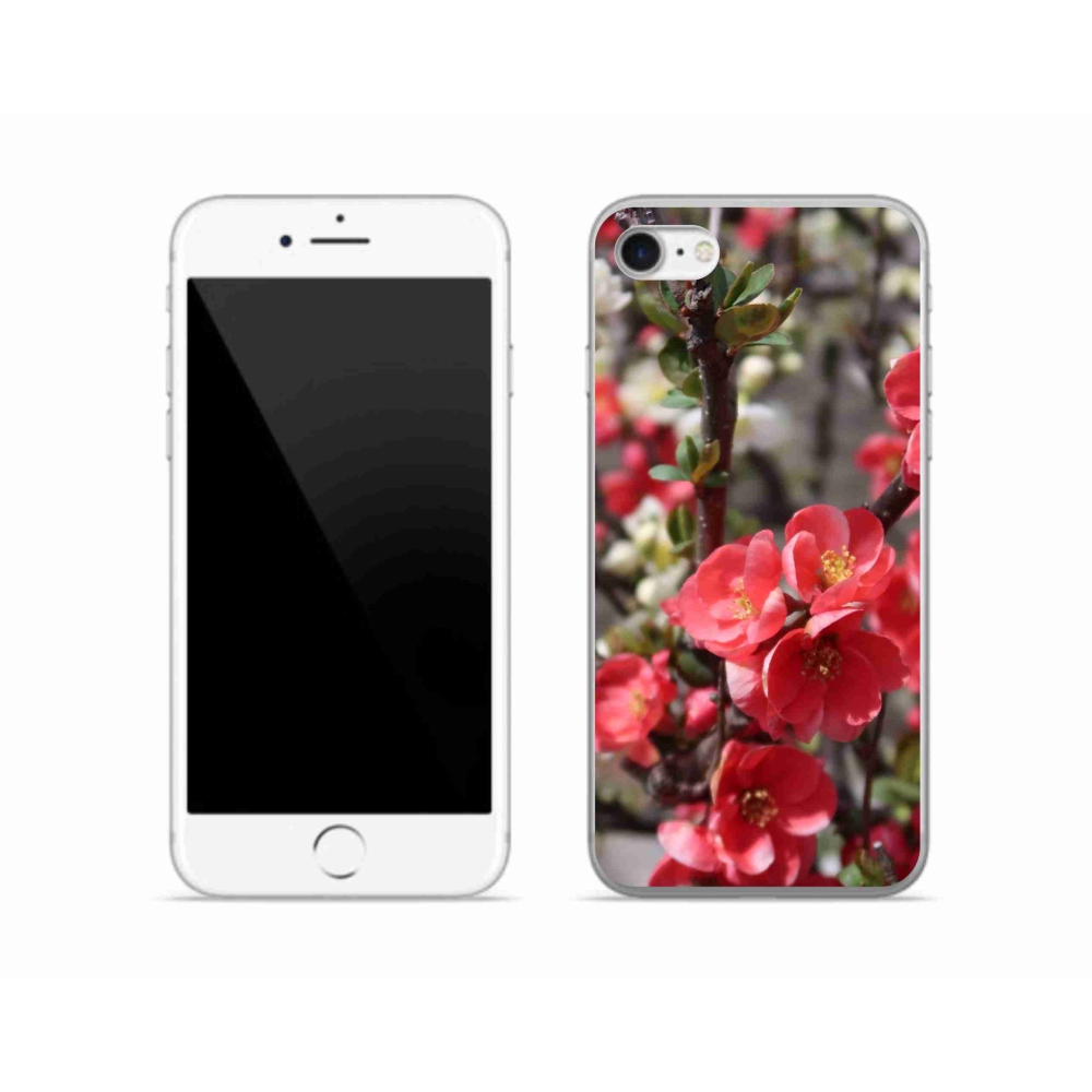 Gelový kryt mmCase na iPhone SE (2022) - červené květy