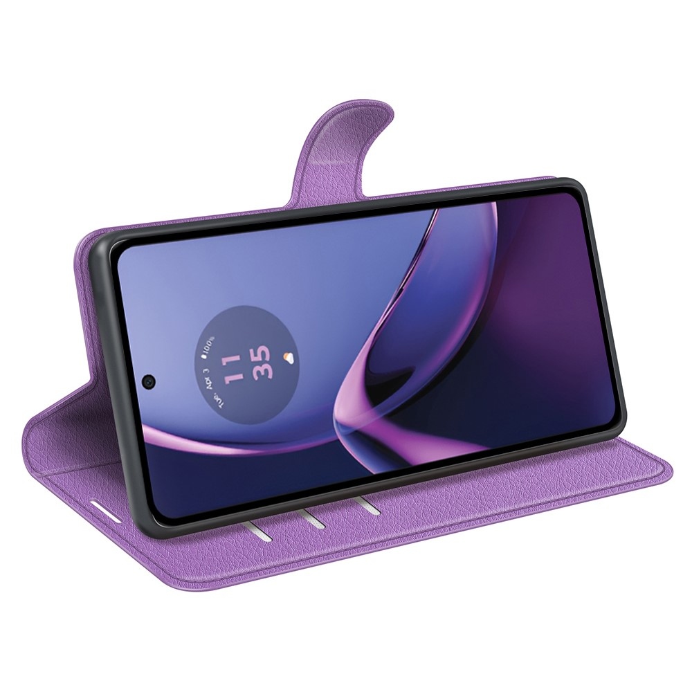 Litchi knížkové pouzdro na Motorola Moto G84 5G - fialové