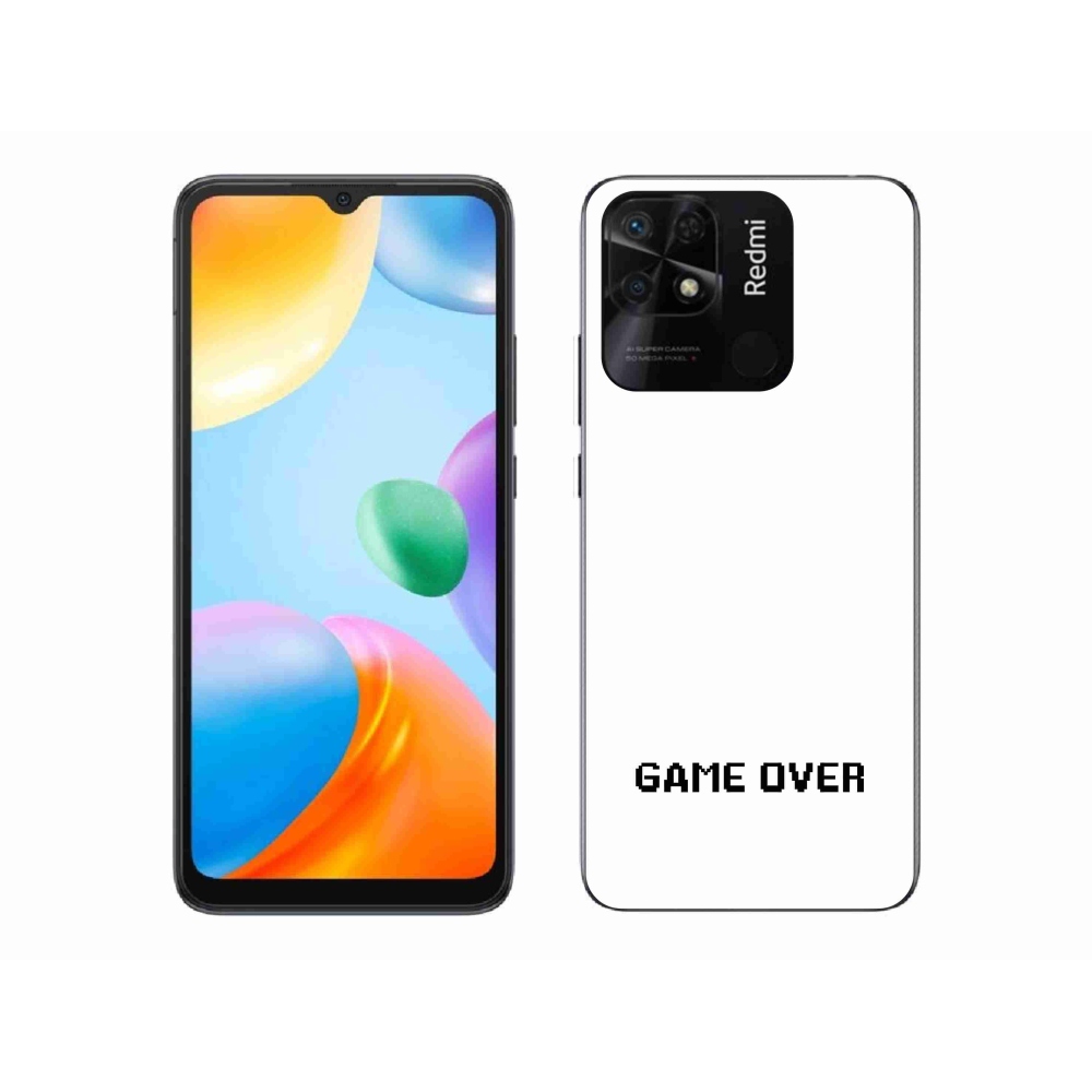 Gelový kryt mmCase na Xiaomi Redmi 10C - game over bílé pozadí
