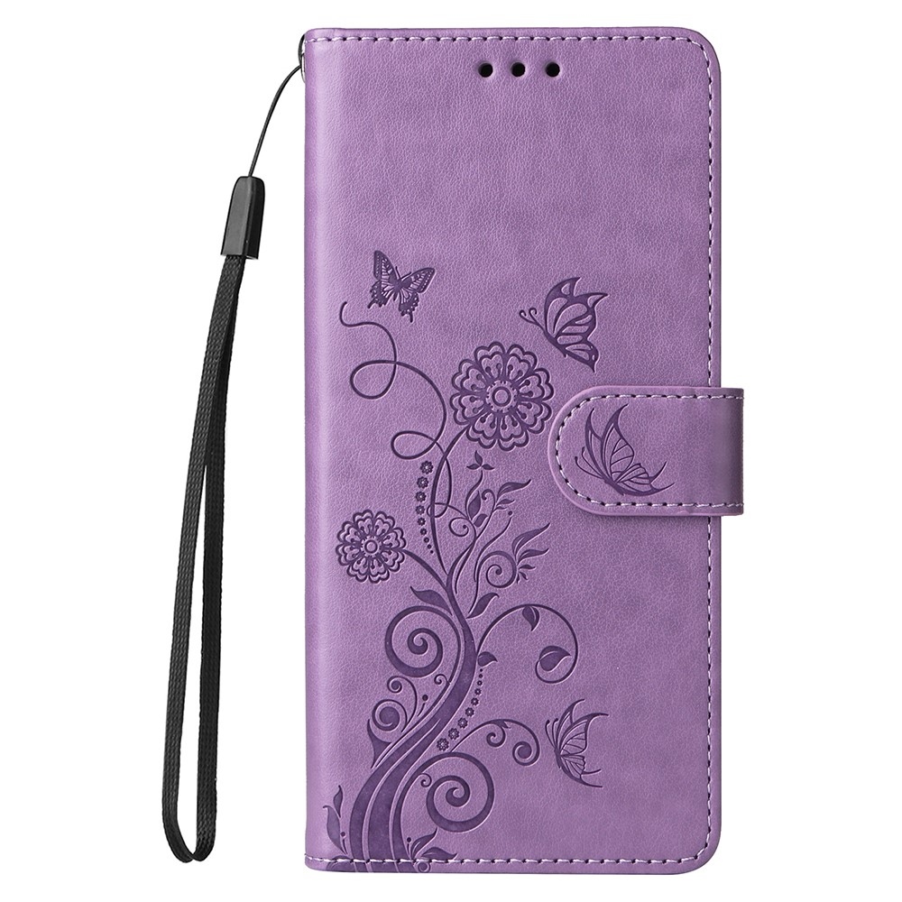 Flowery knížkové pouzdro na Vivo X200 Pro 5G - fialové