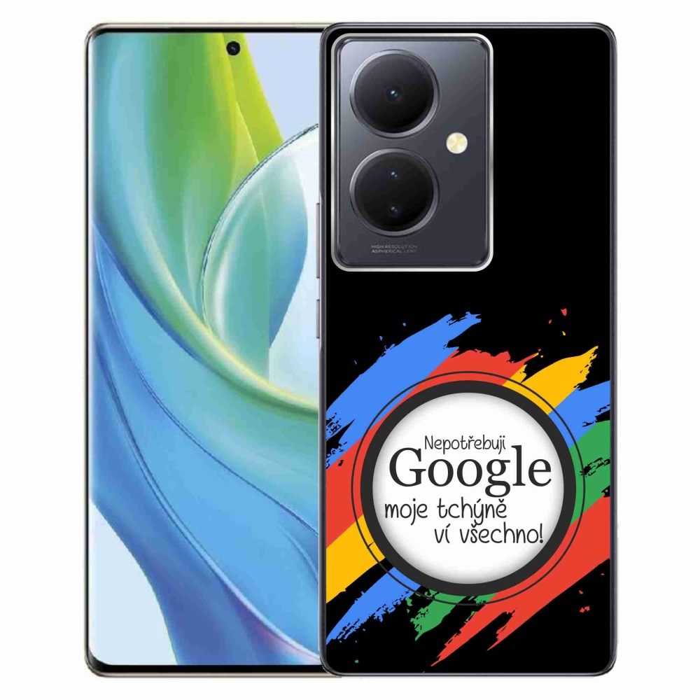 Gelový kryt mmCase na Vivo V29 Lite 5G - tchýně ví všechno černé pozadí