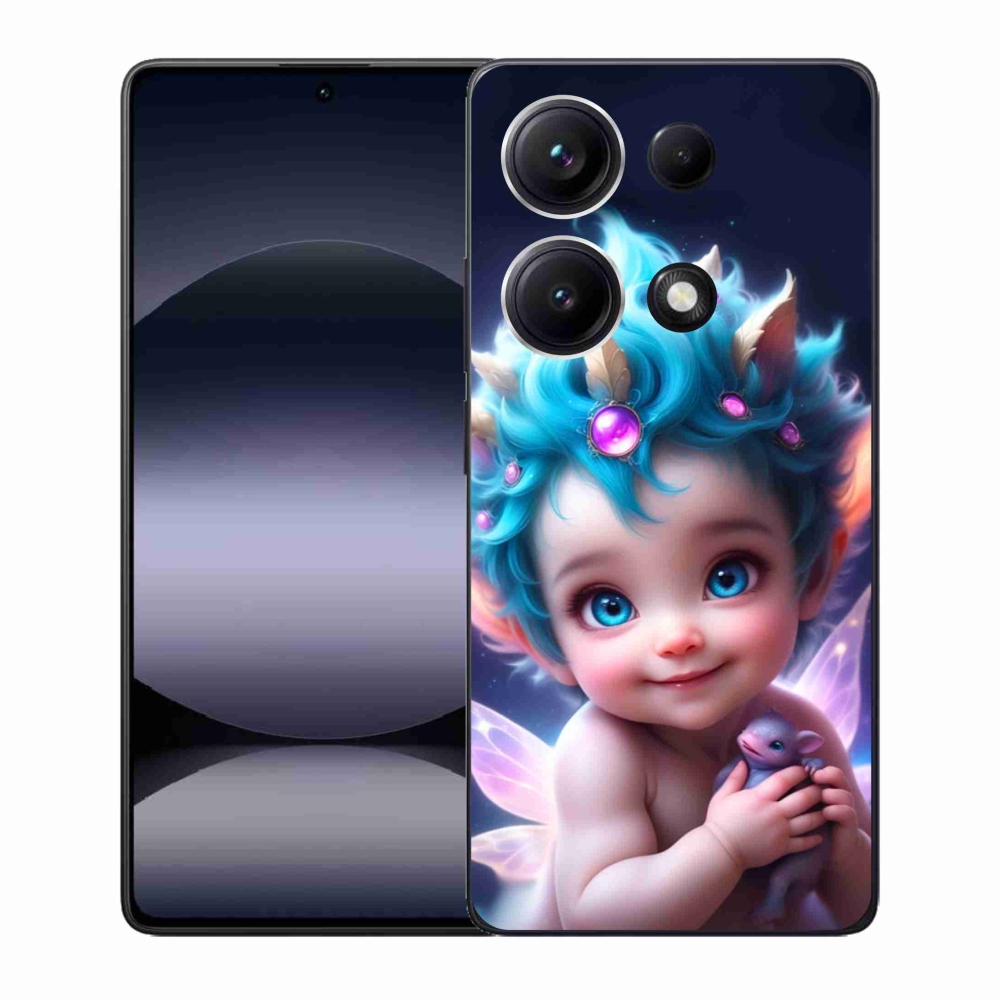 Gelový kryt mmCase na Xiaomi Redmi Note 14S - dítě s motýlími křídly