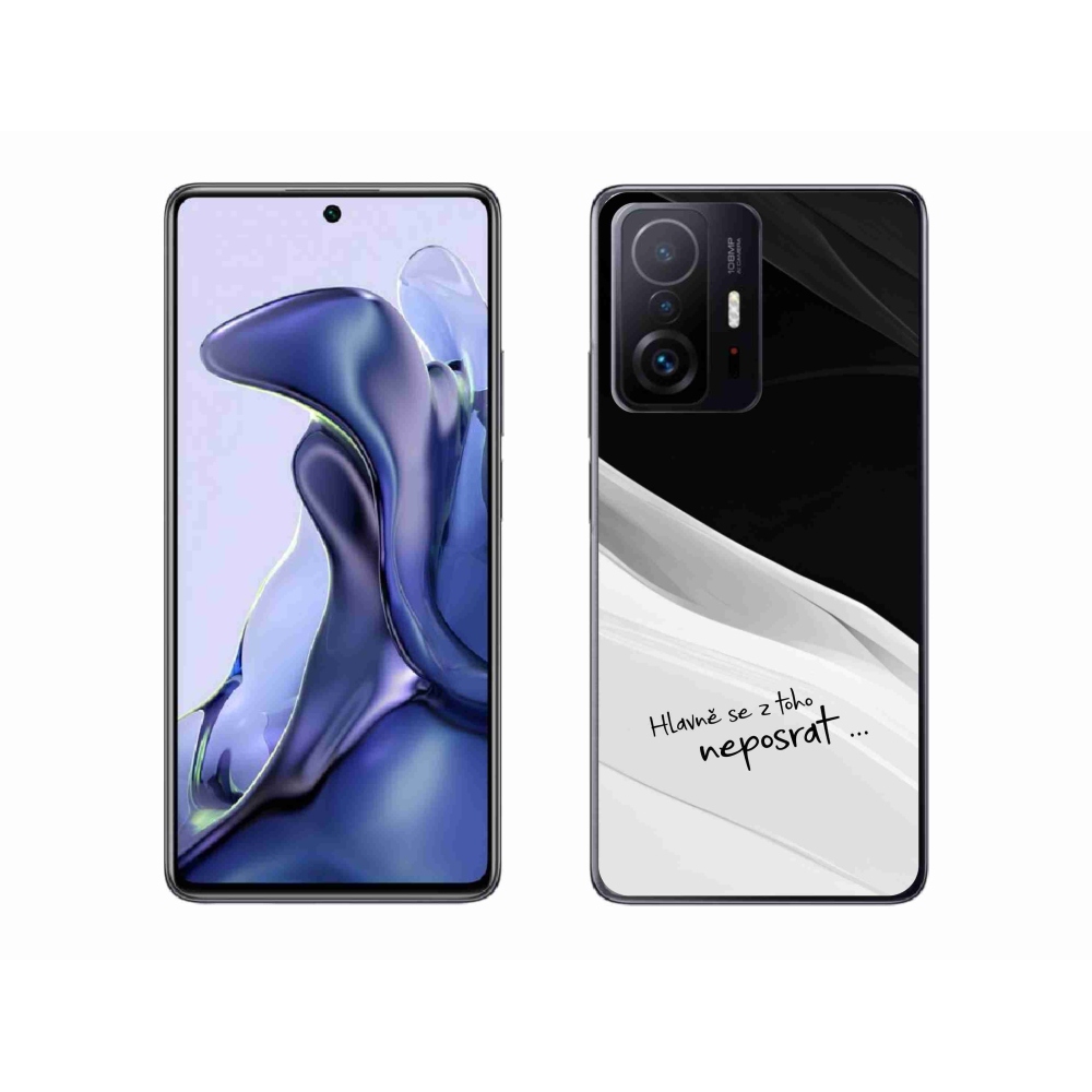 Gelový kryt mmCase na Xiaomi 11T - vtipný text 13 bíločerné pozadí