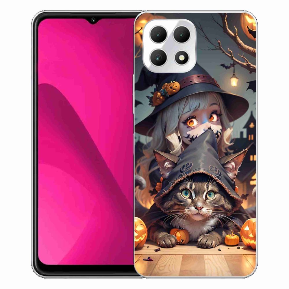 Gelový kryt mmCase na T-Mobile T Phone 2 - čarodějnice s kočkou