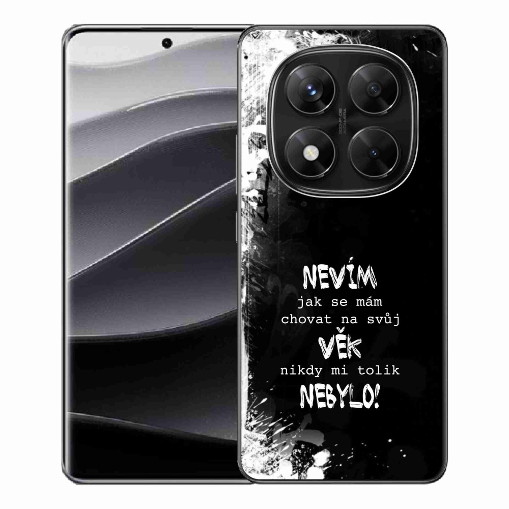 Gelový kryt mmCase na Xiaomi Redmi Note 14 Pro 5G/Poco X7 5G - vtipný text 14 černé pozadí