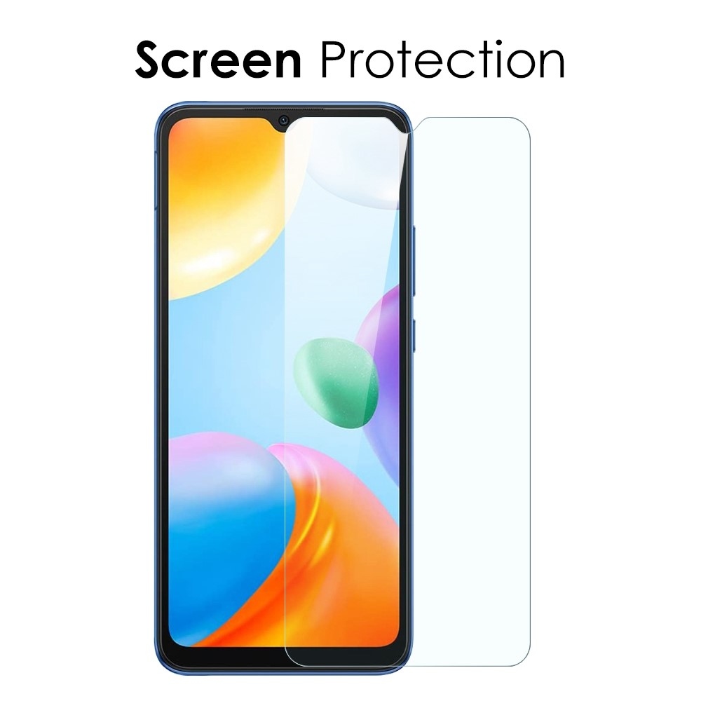 NORTHJO průhledný gelový obal + tvrzené sklo na Xiaomi Redmi 10C - průhledný