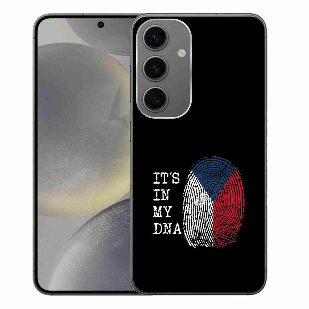 Gelový kryt mmCase na Samsung Galaxy S24+ - vlajka otisk prstu černé pozadí